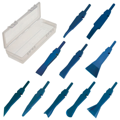 Image of AHS-SMUK-XNGL: 10-Piece Plastic Air Chisels Scrapers Kit